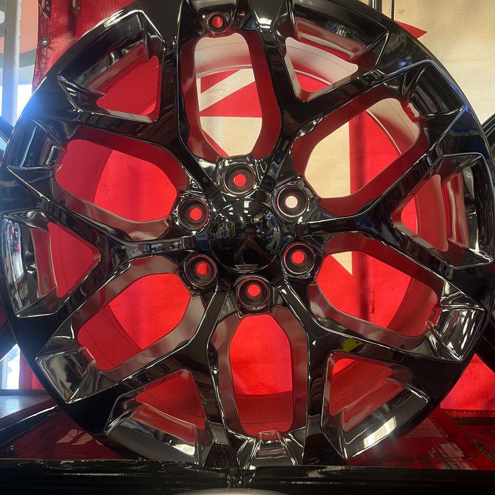 Black chrome snowflake style wheel